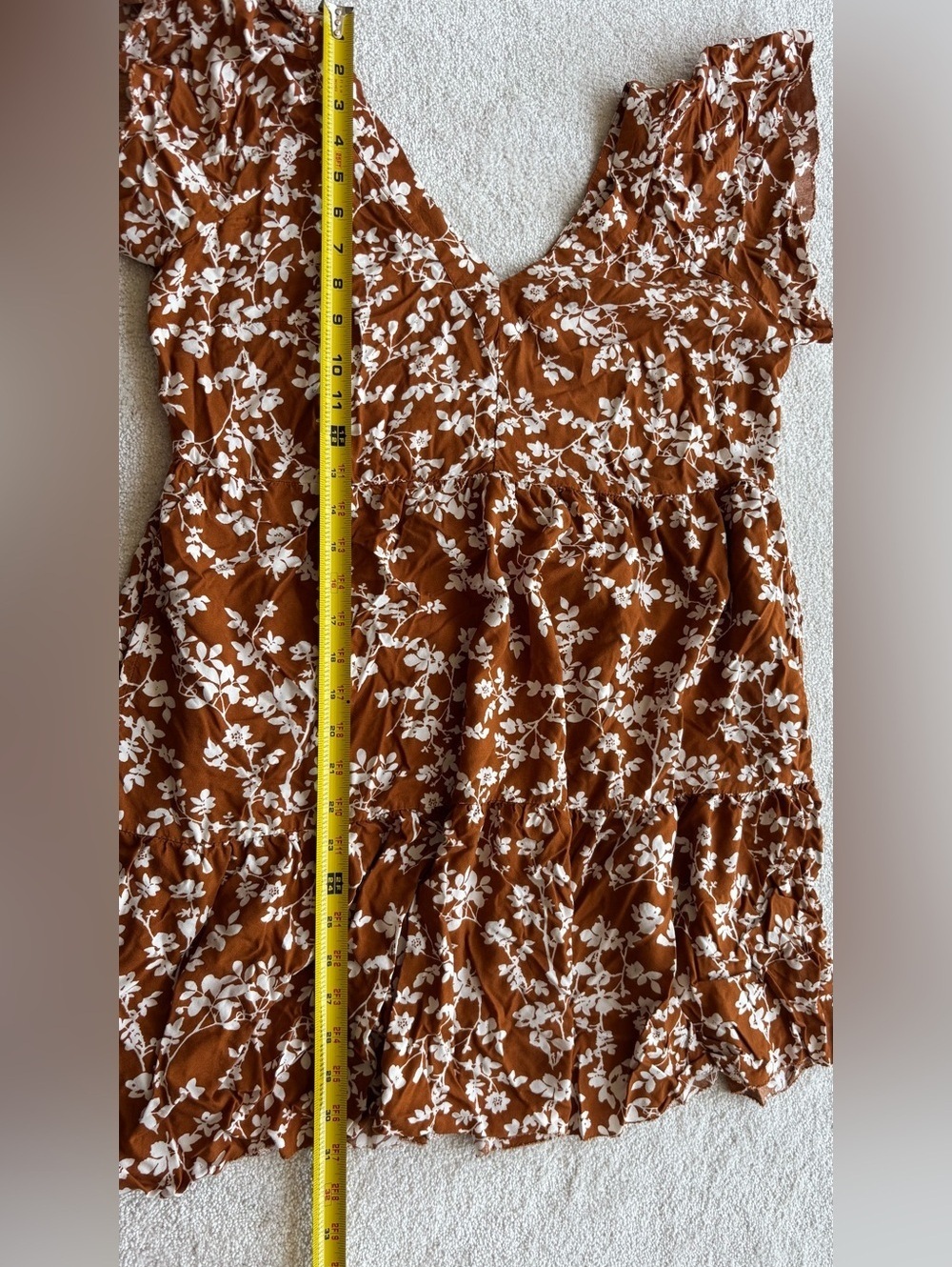 Old Navy Rust Brown Floral Print Dress - Picture 4 of 6